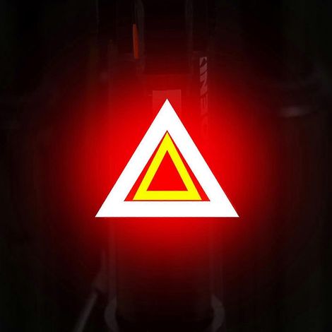 Intelligentes Fahrradrücklicht, ultrahell, wiederaufladbar, wasserdicht (IPX6), LED-Fahrradbeleuchtung, 5 Modi, passend für alle Rennräder (Dreieck) (1/5)