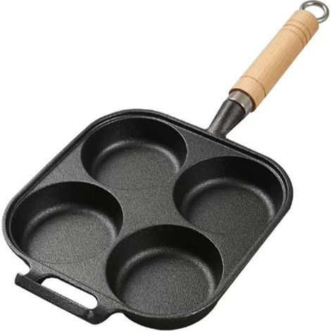 Tiefe, antihaftbeschichtete Pfannkuchenpfanne mit Pfannenwender und Ölpinsel – ideal fürs Frühstück (1/5)