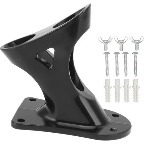 Support de drapeau à 2 positions, antirouille, en alliage d'aluminium de 2,5 cm de diamètre intérieur, pour mât de drapeau, fixation murale, toit ou rambarde extérieure, noir. (1/5)