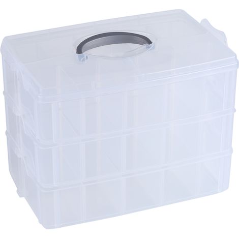 Boîte de rangement transparente en plastique pour bijoux et perles, organisateur d'objets artisanaux, outil (1/5)