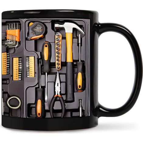 Tasse À Café - Céramique 11 Oz - Design Boîte À Outils Mécanicien - Usage Quotidien Bureau Atelier - 1 Pièce (1/5)