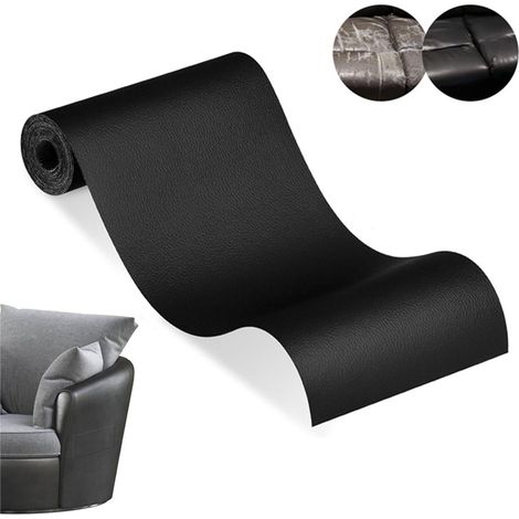 Kit de réparation pour cuir autocollant - 137 x 50 cm - Simili cuir autocollant - Kit de réparation pour meubles - Chiffon de réparation - Résistant à l'usure - Film décoratif pour simili cuir (1/5)