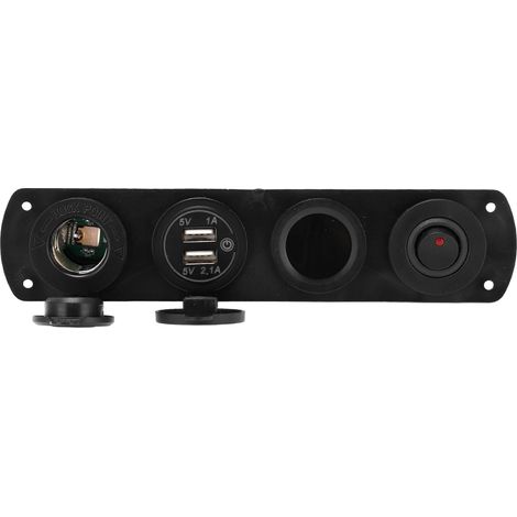 Chargeur Voiture USB 4 Ports 2.1A Étanche Double Prise Sortie Alimentation Intelligente (1/5)