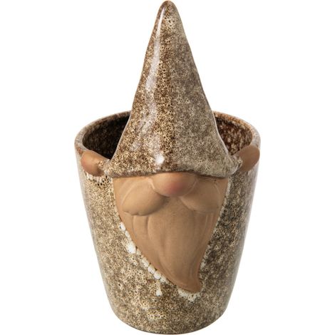 Cache-Pot Lutin en Grès "Solal" 24cm Beige (1/3)