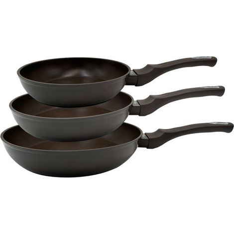 Juego 3 Sartenes de Aluminio  Sarten Marron para Todo Tipo de Cocinas 20cm - 24cm - 28cm  Revestimiento Antiadherente (1/5)
