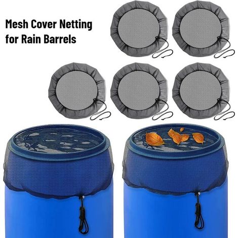5pcs Mesh Rain Barrel Covers, Ø75cm, Anti-Mosquito, PE Water Collection Bucket Protection (1/5)