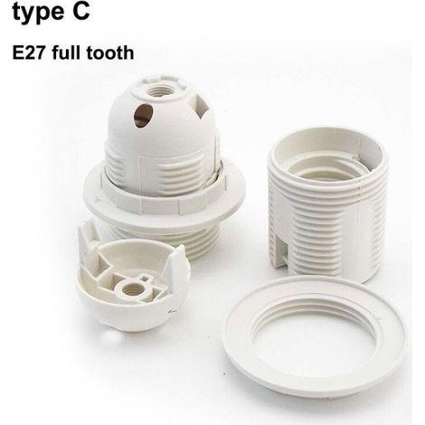 Douille E14 - Support D'Alimentation Pour Ampoule LED - Vis Suspendue Électrique M10 - Blanc - 1 Pièce