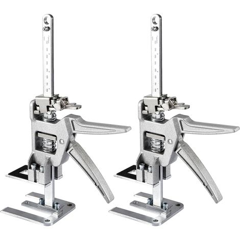 2 Pièces - Leve Meuble - Bras de Levage - Acier au Carbone 400KG avec Échelle de Précision pour Meubles Lourds et Portes Noir 25x15cm (1/5)
