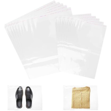 Cellophane Transparent 100 Pièces, Sacs Auto-adhésifs Plastique OPP Sachet pour Biscuits, Bonbons, Noix, Bijoux (30 x 46 cm + 23 x 30 cm) (1/5)