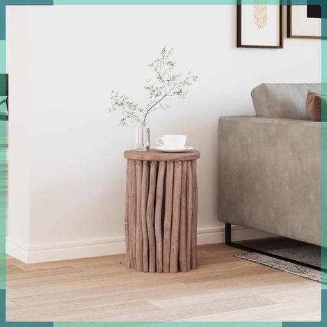 42012387 Tabouret Naturel 30 x 30 x 45 cm Bois de teck massif (1/5)