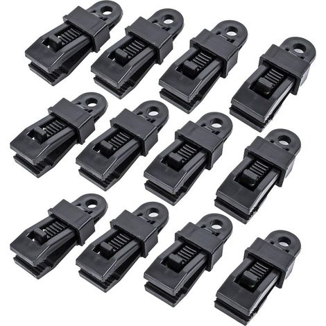 Lot de 12 clips de fixation pour store en plastique avec dents