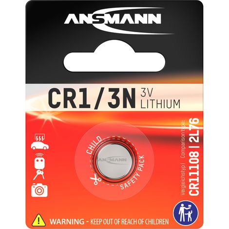 ANSMANN Pile lithium CR1 / 3N 3 V pour calculatrice, jouet électronique, etc. (1 pce) (1/4)