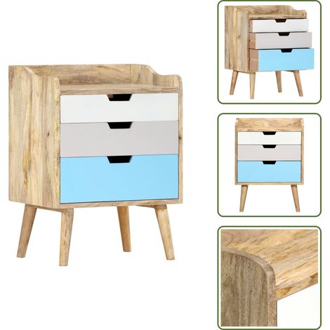 Table de chevet 47x35x63 cm Bois de manguier solide - Table De Chevet - Meubles Chambre - Commode - Rangement Chambre - Bois De Manguier (1/5)