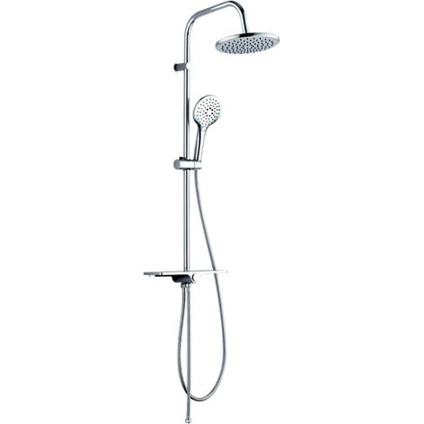 Colonna doccia attrezzata 008 ottone cromato 2 funzioni soffione doccetta tonda pezzi 1 (1/4)