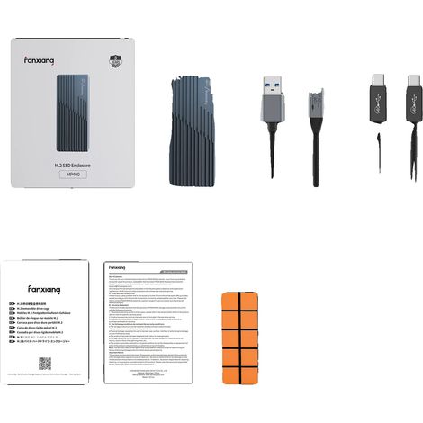 M.2 Speichergehäuse, 40Gbps Datenübertragung, USB Typ-C Kompatibilität, Kein SSD, 40Gbps, M.2 NVMe (1/2)
