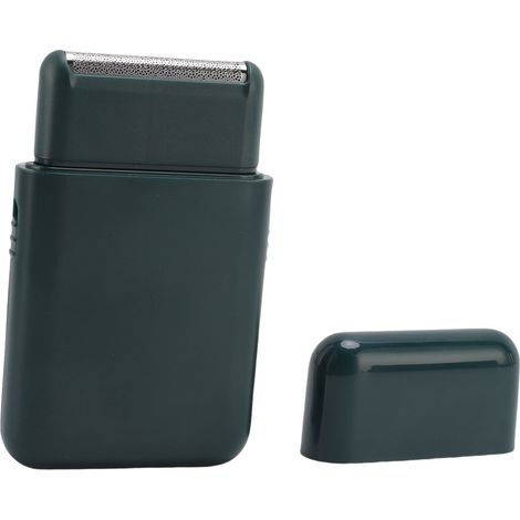Tondeuse à barbe électrique rechargeable USB 5W, portable, pour hommes, idéale pour les voyages, la maison et le bureau (verte). (1/5)