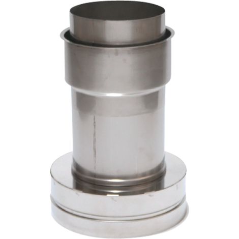 Astec Edelstahlschornstein Verbindungskupplung mit Wandfutter DW/EW Doppelwandig DN113-300 8501-300 (1/2)