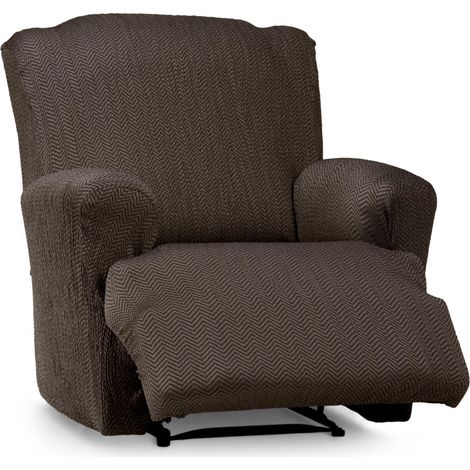 Housse de canapé élastique pour Fauteuil Relax inclinable Couleur Marron (1/5)