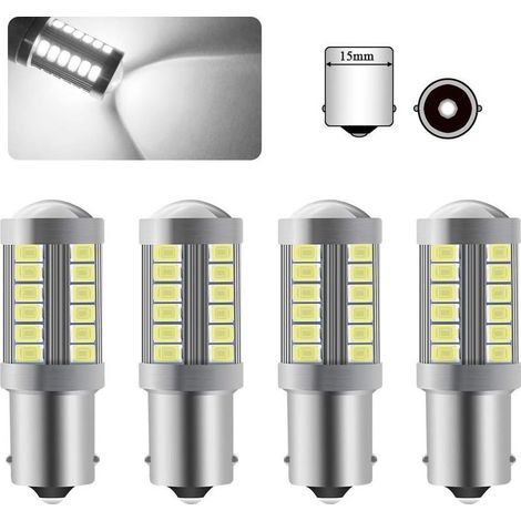 1156BA15S P21W LED Ampoule Blanc Super Brillant 6000K 5630 33 SMD Feu de Recul Stationnement Position Arrière Antibrouillard Arrière Ampoule