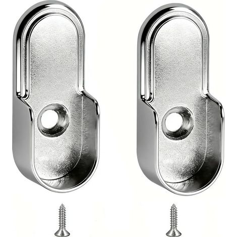2-teilige Kleiderschrank-Halterung, vernickeltes Metall, Stangenbefestigung, 44 mm Durchmesser, für Kleiderschränke und Ankleidezimmer (1/5)