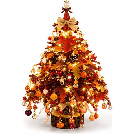 DIY Perlenbaum Set Weihnachten für Erwachsene Tischdeko Style D – perfekt für Kaminsims, Regal und Eingang (1/5)