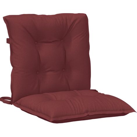 Cuscini Sedia Schiena Bassa 4 pz Rosso Vino Mélange Tessuto vidaXL