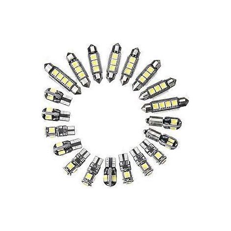 Kit de 20 ampoules LED pour éclairage intérieur de voiture (plafonnier, coffre, portières, plaque d'immatriculation), ultra-lumineuses, sans erreur Canbus. (1/5)