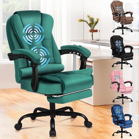 Bürostuhl Gamingstuhl ergonomisch Rennsitz Masg Wildleder Blaugrün