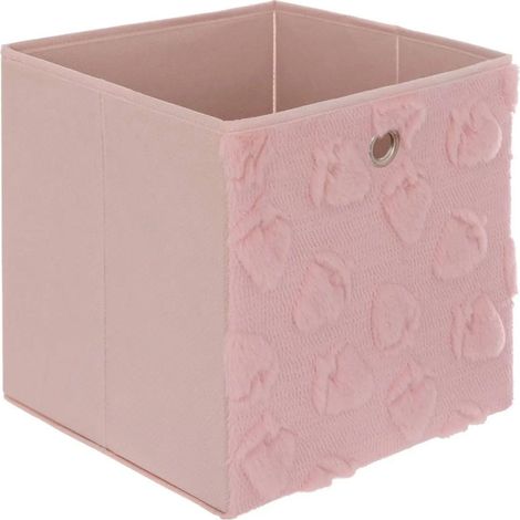 Boîte de Rangement Enfant "Fraci" 30x30cm Rose (1/2)