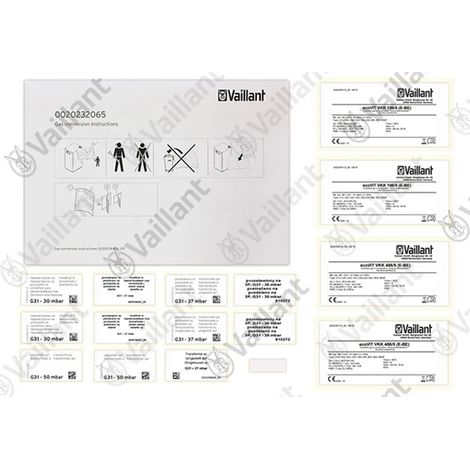 VAILLANT Kit de conversión, E/H/Lw/S - P/LPG VKK 186/5 R1 u.w. Vaillant-Nr. , 0020232065