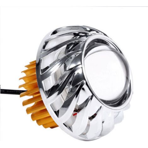 aqxreight Motorradscheinwerfer LED-Projektorlinse Einzelhalo Engel Teufelsauge Spotlicht Aluminium geeignet für die meisten Motorräder DC 12 bis 60V (Weiß). (1/5)