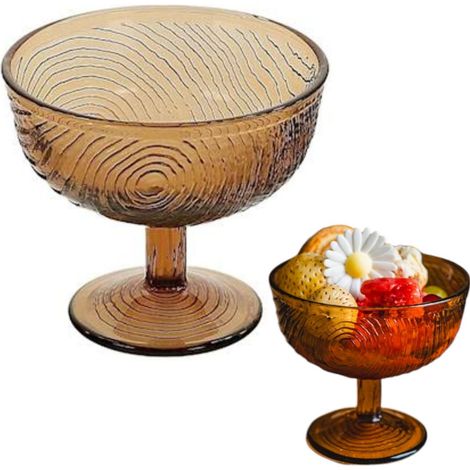 VASO DE VIDRIO DE 300 ML PARA HELADO POSTRE POSTRE ENSALADA VIDRIO MARR脫N (1/5)