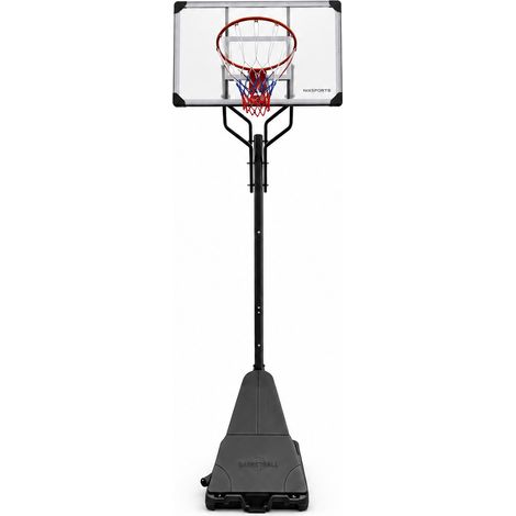 Canasta de Baloncesto Portátil con Altura Regulable 2,45-3,05 m — Tablero de Policarbonato, Aro de Acero Reforzado y Base con Ruedas para Exterior (1/5)
