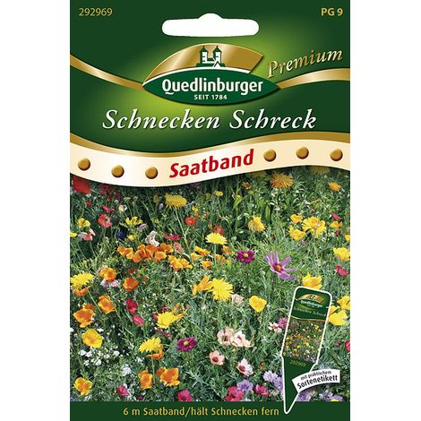 Quedlinburger Saatgut – Mélange de fleurs « Schnecken Schreck » – Ruban de semis 6 mètres, 40-70 cm