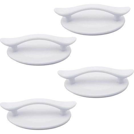 Poignée Autocollante - ABS Blanc - 8,3 x 4,9 cm - Pour Portes Fenêtres Tiroirs Armoires - 4 Pièces (1/5)