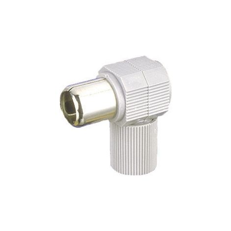 Koaxialer Antennenstecker 13 mm gewinkelt Electro DH. Weiße Farbe. 10.537/BL/BT 8430552069767