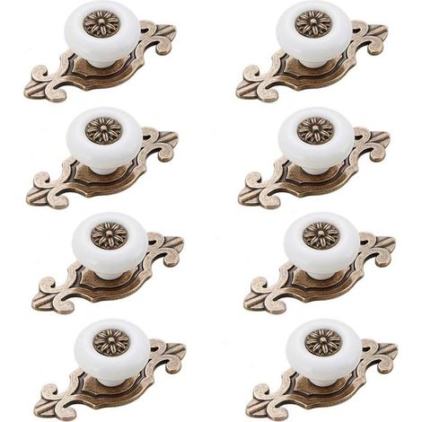 Bouton Meuble 8 Pièces Bouton Tiroir Style Vintage Bouton de Meuble Bouton Tiroir avec Vis Accessoires (1/5)