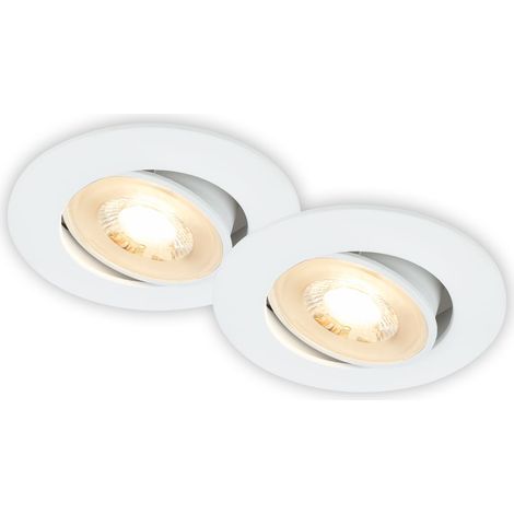 2er Set LED Einbaustrahler LED Einbauleuchten Spots Flach Schwenkbar Warmweiß