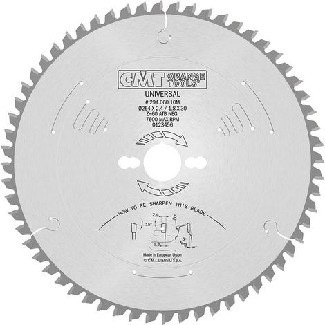 294.060.10M LAME CIRCULAIRE 254X2.4X30 Z=60 -5°ATB