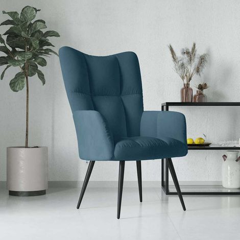 vidaXL Sedia Relax Blu in Velluto