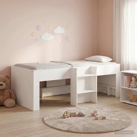 vidaXL Hochbett für Kinder Weiß 98,5 x 200 cm Holzwerkstoff (1/5)
