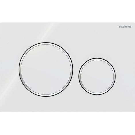 Plaque de déclenchement Geberit Sigma20 pour rinçage double touche: blanc, chromé brillant (115.882.KJ.1) (1/4)