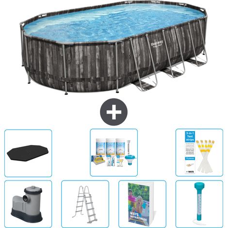 Bestway Bestway Power Steel Ovale - 610x366x122 cm - 8-pièces  S574