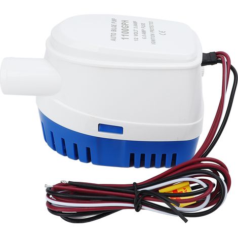 Pompe de cale automatique submersible 12V pour bateau, avec interrupteur à flotteur et débit de 1100GPH, accessoire bateau en plastique. (1/5)