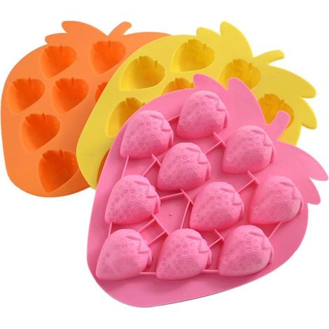 à Glaçons Approuvé Sgs et Ce Forme Fraise Rouge en Silicone Couleur (1/5)