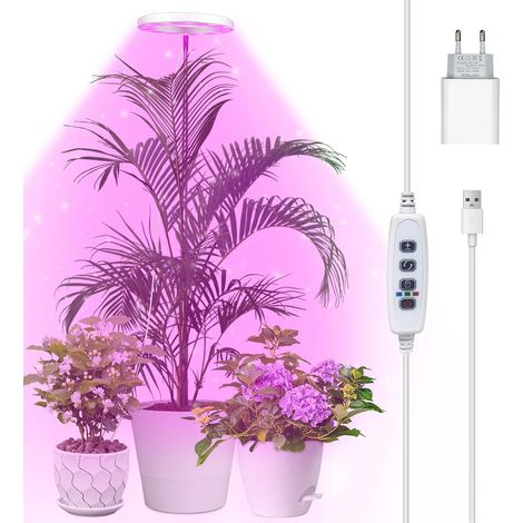 Lampe LED à spectre complet pour plantes d'intérieur, 155 cm, hauteur réglable avec 72 LED, 3 niveaux de luminosité à intensité variable, minuterie 3/9/12 heures pour plantes d'intérieur (bla (1/5)