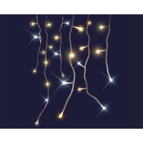 Guirlande stalactite de Noël LED blanc chaud et flash blanc 8 m (1/3)