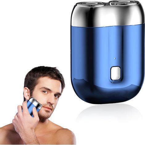 Rasoir Electriques Hommes, 2026, Etanche IPX7, Mini Rasoir de Voyage, USB Portable Rasoir électrique Wet & Dry pour hommes, Rechargeable, pour Maison, Bureau, Voyages D'affaires (Bleu) (1/5)