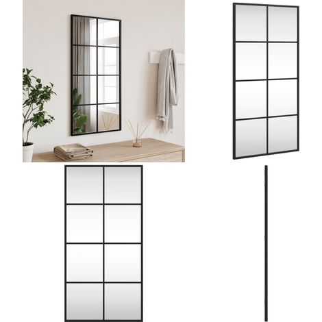 Miroir mural noir 40x80 cm rectangulaire fer - Miroir Mural - Miroir Design - Miroir Noir - Miroir Rectangle - Décoration Murale - Home & Living (1/5)