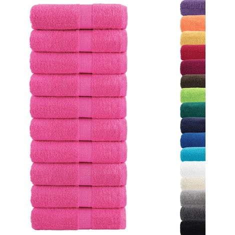 Serviettes de toilette Premium SOLUND 10 pièces Rose 30 x 30 cm 600 g/m²